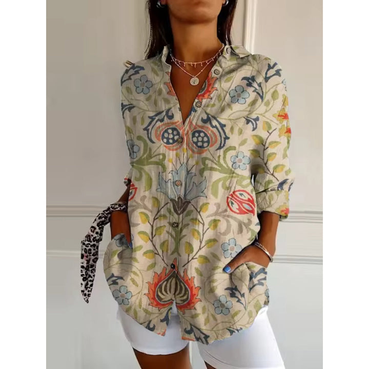 Tina - Casual Blouse with Floral Print