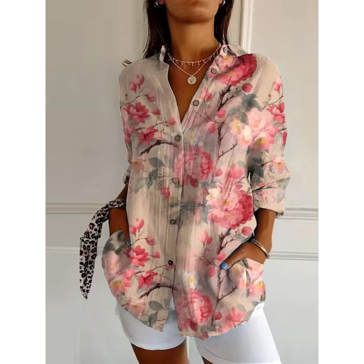 Tina - Casual Blouse with Floral Print